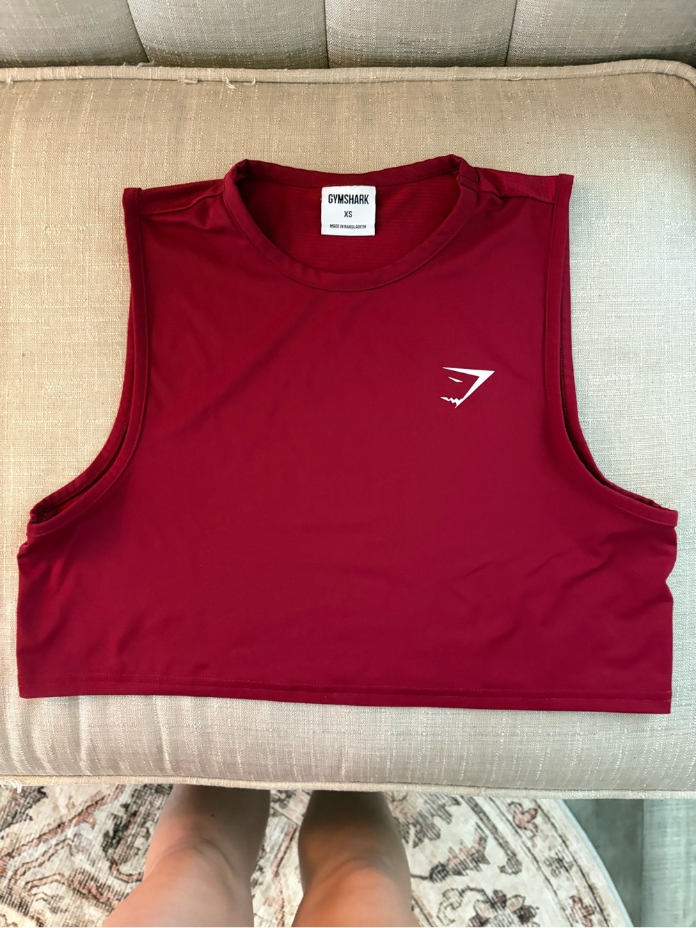 Gymshark Red Cropped Muscle Tank Top